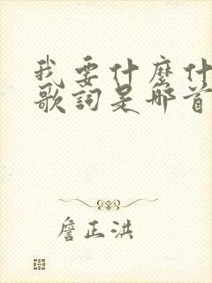 我要什么什么的歌词是哪首歌封面