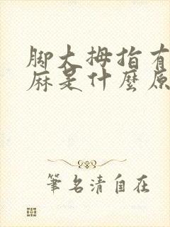 脚大拇指有点发麻是什么原因