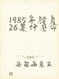 1985年腊月26是什么命