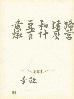 黄豆和猪蹄一起炖有什么营养封面