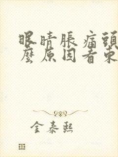 眼睛胀痛头晕什么原因看东西模糊有半个月了封面