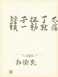 脖子扭了不能转头一动就痛该怎么办