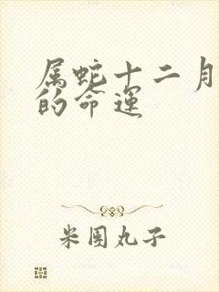 属蛇十二月三十的命运