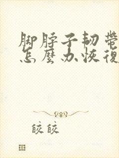 脚脖子韧带拉伤怎么办恢复快