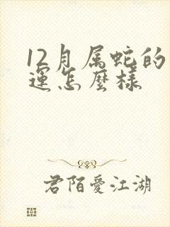 12月属蛇的命运怎么样