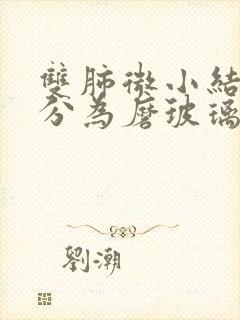 双肺微小结节部分为磨玻璃结节