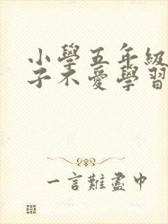 小学五年级的孩子不爱学习怎么办