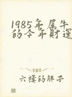 1985年属牛的今年财运怎么样封面
