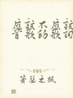 应该不应该是哪首歌的歌词封面