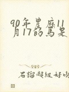 90年农历11月17的马是什么命