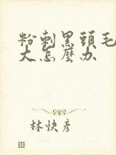 粉刺黑头毛孔粗大怎么办