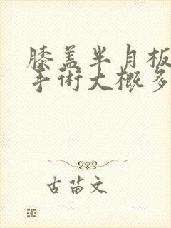 膝盖半月板修复手术大概多少钱封面