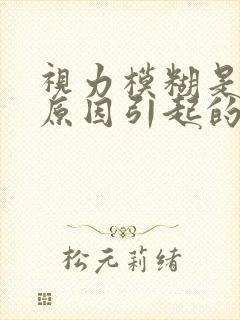 视力模糊是什么原因引起的