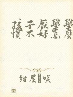 孩子厌学学习习惯不好怎么办封面