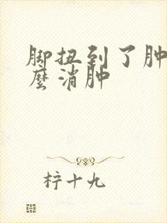 脚扭到了肿了怎么消肿