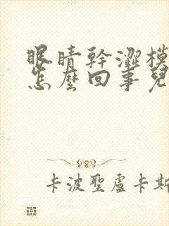 眼睛干涩模糊是怎么回事儿
