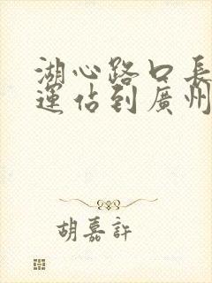 湖心路口长途客运站到广州