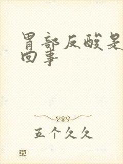 胃部反酸是怎么回事封面
