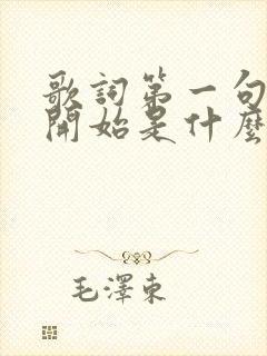 歌词第一句是一开始是什么歌