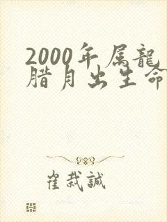 2000年属龙腊月出生命运如何封面