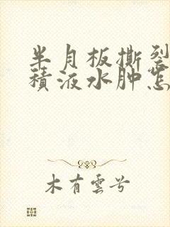 半月板撕裂膝盖积液水肿怎么治