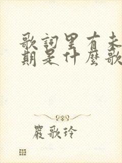 歌词里有未来可期是什么歌