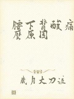 腰下背酸痛是什么原因