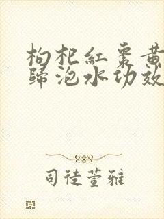 枸杞红枣黄芪当归泡水功效与作用