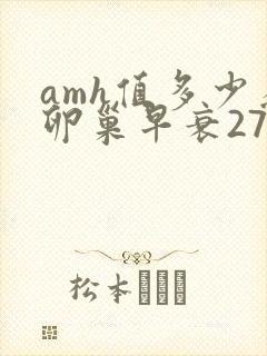 amh值多少为卵巢早衰27岁