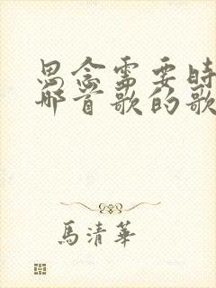思念需要时间是哪首歌的歌词