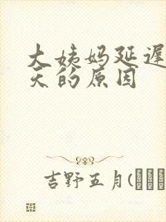 大姨妈延迟20天的原因