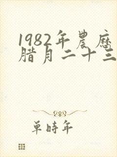 1982年农历腊月二十三是什么星座封面