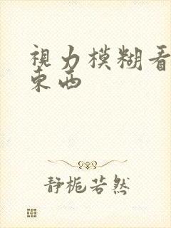 视力模糊看不清东西