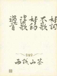 过得好不好是哪首歌的歌词