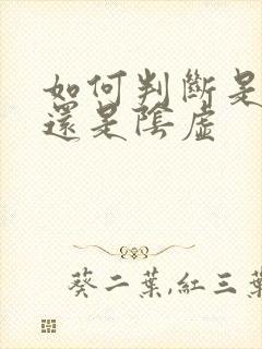如何判断是阳虚还是阴虚