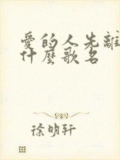 爱的人先离开是什么歌名