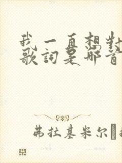 我一直想对你说歌词是哪首歌