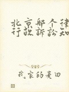 北京哪个律师打行政诉讼知名律师