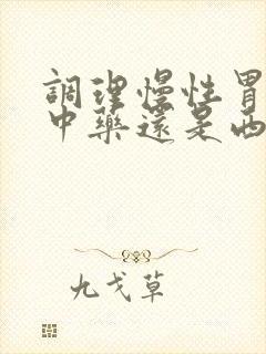 调理慢性胃炎吃中药还是西药封面