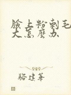 脸上粉刺毛孔粗大怎么办
