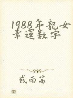 1988年龙女幸运数字