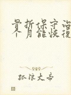 骨折保守治疗一个月能恢复到什么程度