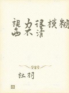 视力很模糊看东西不清