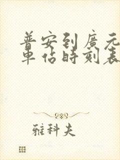 普安到广元的汽车站时刻表