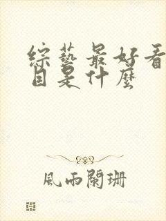 综艺最好看的节目是什么