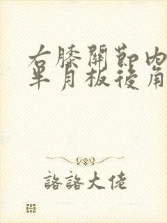 右膝关节内外侧半月板后角损伤