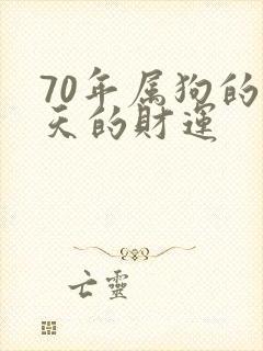70年属狗的今天的财运