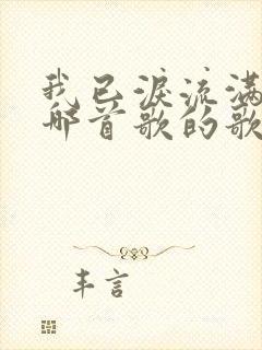 我已泪流满面是哪首歌的歌词封面