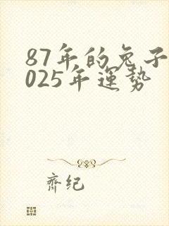 87年的兔子2025年运势