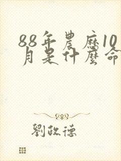 88年农历10月是什么命封面